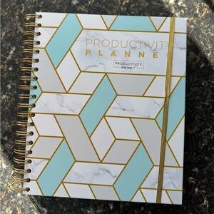 Geometric Productivity Planner with Gold Accents